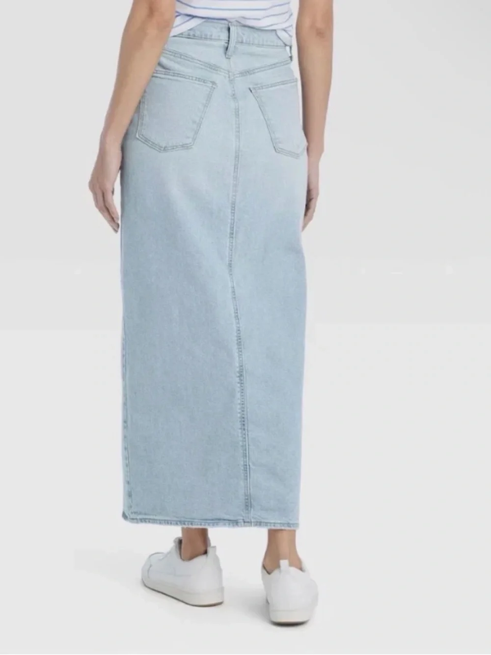 Universal Thread High Rise Light Wash Denim Maxi Skirt - Picture 2 of 5
